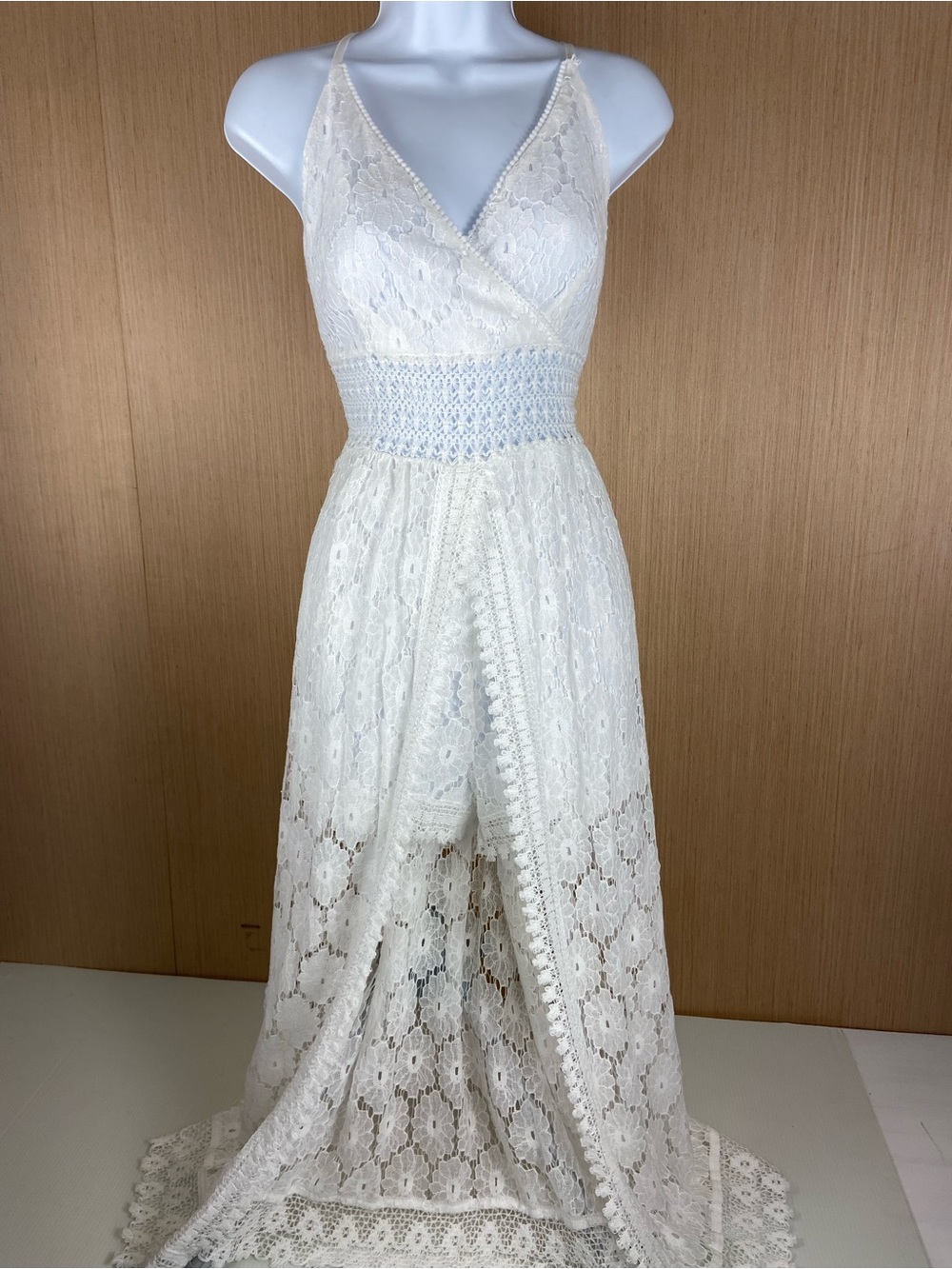 Cupshe Ivory Lace Maxi Dress